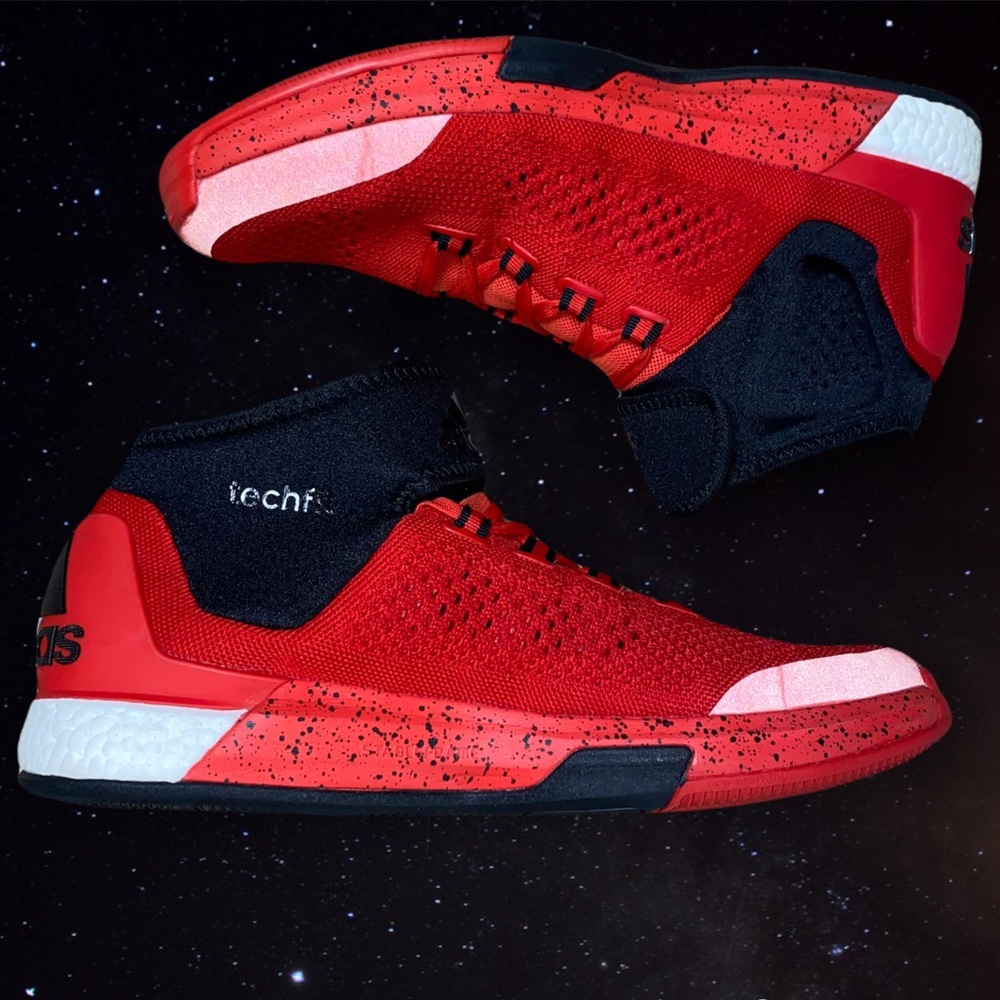 Adidas Men's Red and Black Sneakers